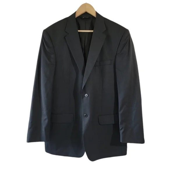 Jos. A. Bank Tailored Fit Traveler's Collection 100% Wool Sport Coat 42L Black